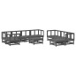 vidaXL Juego de muebles de jardín 10 pzas y cojines madera maciza gris