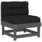 vidaXL Juego de muebles de jardín 10 pzas y cojines madera maciza gris