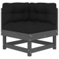 vidaXL Juego de muebles de jardín 10 pzas y cojines madera maciza gris