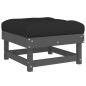 vidaXL Juego de muebles de jardín 10 pzas y cojines madera maciza gris