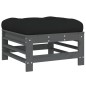 vidaXL Juego de muebles de jardín 10 pzas y cojines madera maciza gris vidaXL Juego de muebles de jardín 10 pzas y cojines madera maciza gris