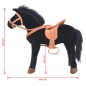 vidaXL Caballo de juguete de pie de peluche negro vidaXL Caballo de juguete de pie de peluche negro
