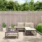 vidaXL Juego de muebles de jardín 6 pzas cojines antracita ratán PE vidaXL Juego de muebles de jardín 6 pzas cojines antracita ratán PE
