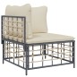 vidaXL Juego de muebles de jardín 6 pzas cojines antracita ratán PE vidaXL Juego de muebles de jardín 6 pzas cojines antracita ratán PE