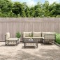 vidaXL Juego de muebles de jardín 6 pzas cojines antracita ratán PE vidaXL Juego de muebles de jardín 6 pzas cojines antracita ratán PE