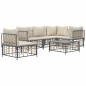 vidaXL Juego de muebles de jardín 6 pzas cojines antracita ratán PE vidaXL Juego de muebles de jardín 6 pzas cojines antracita ratán PE