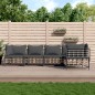 vidaXL Juego de muebles de jardín 5 pzas cojines antracita ratán PE vidaXL Juego de muebles de jardín 5 pzas cojines antracita ratán PE