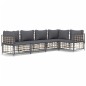 vidaXL Juego de muebles de jardín 5 pzas cojines antracita ratán PE vidaXL Juego de muebles de jardín 5 pzas cojines antracita ratán PE