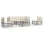 vidaXL Juego de muebles de jardín 6 pzas y cojines ratán PE antracita vidaXL Juego de muebles de jardín 6 pzas y cojines ratán PE antracita