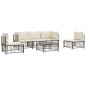 vidaXL Juego de muebles de jardín 6 pzas y cojines ratán PE antracita vidaXL Juego de muebles de jardín 6 pzas y cojines ratán PE antracita