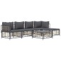 vidaXL Juego de muebles de jardín 6 pzas cojines antracita ratán PE vidaXL Juego de muebles de jardín 6 pzas cojines antracita ratán PE