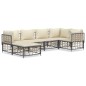 vidaXL Juego de muebles de jardín 6 pzas cojines antracita ratán PE vidaXL Juego de muebles de jardín 6 pzas cojines antracita ratán PE