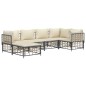 vidaXL Juego de muebles de jardín 6 pzas cojines antracita ratán PE vidaXL Juego de muebles de jardín 6 pzas cojines antracita ratán PE