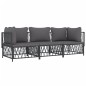 vidaXL Juego muebles de jardín 3 pzas y cojines acero gris antracita