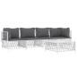 vidaXL Juego de muebles de jardín 5 piezas y cojines acero blanco vidaXL Juego de muebles de jardín 5 piezas y cojines acero blanco