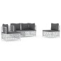 vidaXL Juego de muebles de jardín 4 piezas y cojines acero blanco vidaXL Juego de muebles de jardín 4 piezas y cojines acero blanco