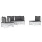 vidaXL Juego de muebles de jardín 4 piezas y cojines acero blanco vidaXL Juego de muebles de jardín 4 piezas y cojines acero blanco