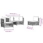 vidaXL Juego de muebles de jardín 4 piezas y cojines acero blanco vidaXL Juego de muebles de jardín 4 piezas y cojines acero blanco
