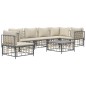 vidaXL Set muebles de jardín 7 pzas y cojines ratán PE gris antracita vidaXL Set muebles de jardín 7 pzas y cojines ratán PE gris antracita
