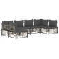 vidaXL Juego de muebles de jardín 6 pzas cojines antracita ratán PE vidaXL Juego de muebles de jardín 6 pzas cojines antracita ratán PE