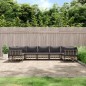 vidaXL Set muebles de jardín 7 pzas y cojines ratán PE gris antracita vidaXL Set muebles de jardín 7 pzas y cojines ratán PE gris antracita
