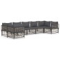 vidaXL Set muebles de jardín 7 pzas y cojines ratán PE gris antracita vidaXL Set muebles de jardín 7 pzas y cojines ratán PE gris antracita