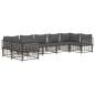 vidaXL Set muebles de jardín 7 pzas y cojines ratán PE gris antracita vidaXL Set muebles de jardín 7 pzas y cojines ratán PE gris antracita