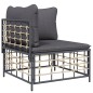 vidaXL Set muebles de jardín 7 pzas y cojines ratán PE gris antracita vidaXL Set muebles de jardín 7 pzas y cojines ratán PE gris antracita