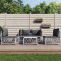 vidaXL Juego de muebles de jardín 5 piezas y cojines acero blanco vidaXL Juego de muebles de jardín 5 piezas y cojines acero blanco