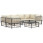 vidaXL Set muebles de jardín 7 pzas y cojines ratán PE gris antracita vidaXL Set muebles de jardín 7 pzas y cojines ratán PE gris antracita