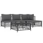 vidaXL Juego muebles de jardín 5 pzas y cojines acero gris antracita vidaXL Juego muebles de jardín 5 pzas y cojines acero gris antracita