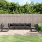 vidaXL Juego muebles de jardín 6 pzas y cojines acero gris antracita