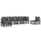 vidaXL Juego muebles de jardín 6 pzas y cojines acero gris antracita