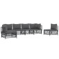 vidaXL Juego muebles de jardín 6 pzas y cojines acero gris antracita