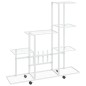 vidaXL Soporte de flores con rueda de metal blanco 94,5x25x92,5 cm vidaXL Soporte de flores con rueda de metal blanco 94,5x25x92,5 cm