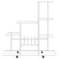vidaXL Soporte de flores con rueda de metal blanco 94,5x25x92,5 cm vidaXL Soporte de flores con rueda de metal blanco 94,5x25x92,5 cm