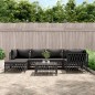 vidaXL Juego de muebles de jardín 7 pzas con cojines acero antracita vidaXL Juego de muebles de jardín 7 pzas con cojines acero antracita