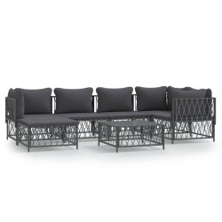 vidaXL Juego de muebles de jardín 7 pzas con cojines acero antracita