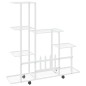 vidaXL Soporte de flores con rueda de metal blanco 94,5x25x92,5 cm vidaXL Soporte de flores con rueda de metal blanco 94,5x25x92,5 cm