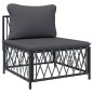 vidaXL Juego de muebles de jardín 7 pzas con cojines acero antracita vidaXL Juego de muebles de jardín 7 pzas con cojines acero antracita