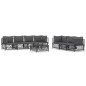vidaXL Juego muebles de jardín 8 pzas y cojines acero gris antracita vidaXL Juego muebles de jardín 8 pzas y cojines acero gris antracita