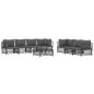 vidaXL Juego muebles de jardín 8 pzas y cojines acero gris antracita vidaXL Juego muebles de jardín 8 pzas y cojines acero gris antracita