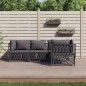 vidaXL Juego muebles de jardín 4 pzas y cojines acero gris antracita vidaXL Juego muebles de jardín 4 pzas y cojines acero gris antracita
