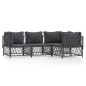 vidaXL Juego muebles de jardín 4 pzas y cojines acero gris antracita vidaXL Juego muebles de jardín 4 pzas y cojines acero gris antracita