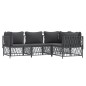 vidaXL Juego muebles de jardín 4 pzas y cojines acero gris antracita vidaXL Juego muebles de jardín 4 pzas y cojines acero gris antracita