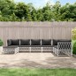 vidaXL Juego de muebles de jardín 8 piezas con cojines acero blanco