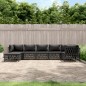 vidaXL Juego de muebles de jardín 7 pzas con cojines acero antracita