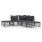 vidaXL Juego de muebles de jardín 5 pzas con cojines acero antracita vidaXL Juego de muebles de jardín 5 pzas con cojines acero antracita
