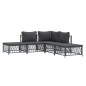 vidaXL Juego de muebles de jardín 5 pzas con cojines acero antracita vidaXL Juego de muebles de jardín 5 pzas con cojines acero antracita