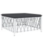 vidaXL Juego de muebles de jardín 5 piezas y cojines acero blanco vidaXL Juego de muebles de jardín 5 piezas y cojines acero blanco